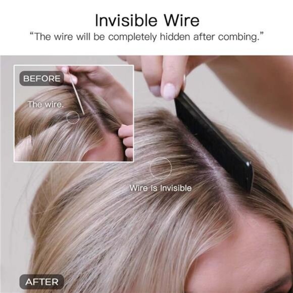 12 Inch Wire Hair Extensions – 70g Dark Brown Real Human Hair, Straight main image 3